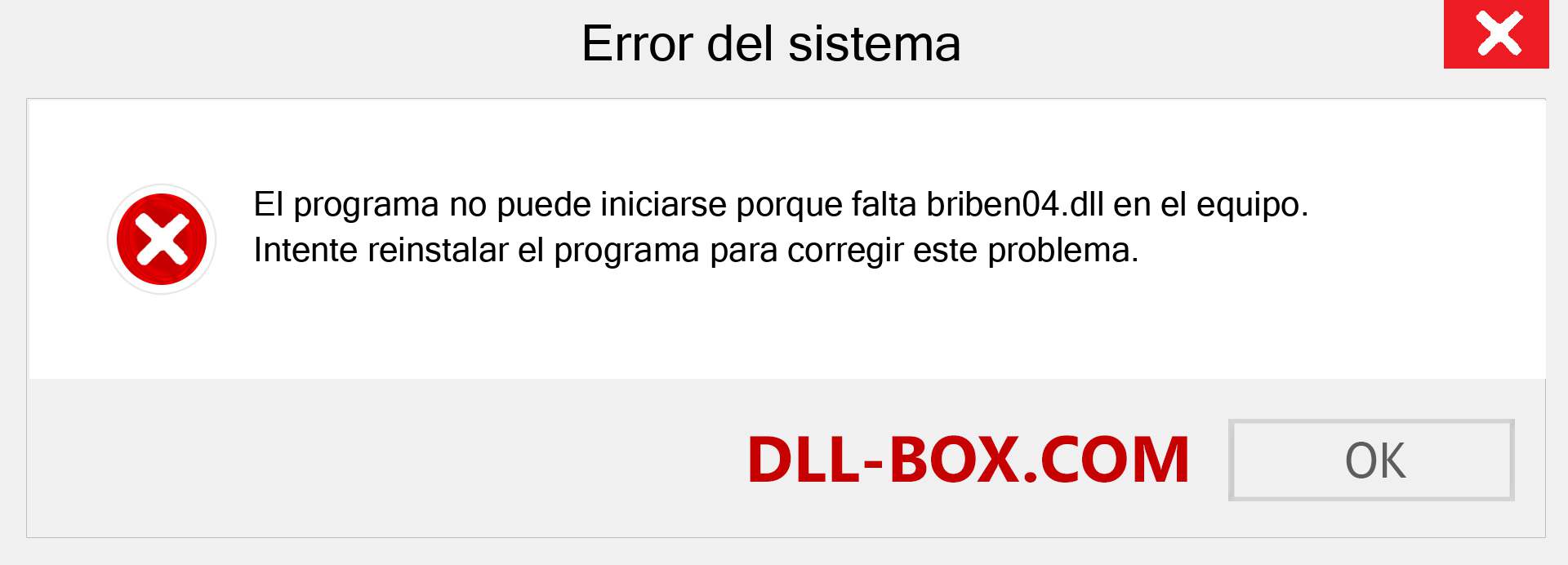 ¿Falta el archivo briben04.dll ?. Descargar para Windows 7, 8, 10 - Corregir briben04 dll Missing Error en Windows, fotos, imágenes